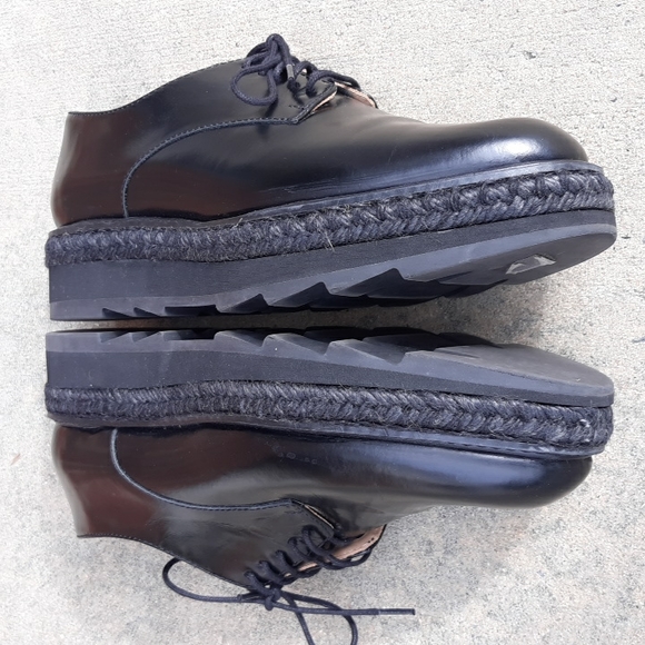 Castaner Size 38/US7.5 Black Platform Espadrille Oxford Shoes - Picture 10 of 17